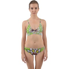 Mandala Model Figure Graphics Wrap Around Bikini Set by Pakrebo