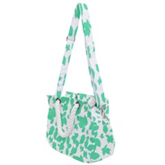 Botanical Motif Print Pattern Rope Handles Shoulder Strap Bag