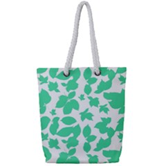 Botanical Motif Print Pattern Full Print Rope Handle Tote (small)