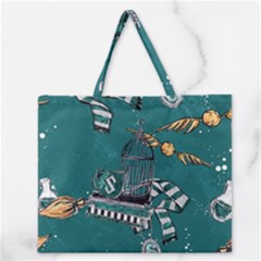 Slytherin Pattern Zipper Large Tote Bag by Sobalvarro