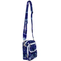 Blue Fractal Lace Tie Dye Shoulder Strap Belt Bag