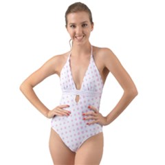 Polka Dot Summer Halter Cut-out One Piece Swimsuit