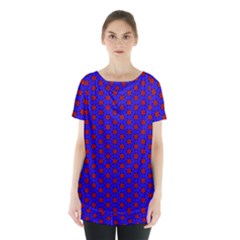 Blue Pattern Red Texture Skirt Hem Sports Top by Mariart