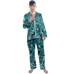 Pool Swimming Pool Water Blue Men s Satin Pajamas Long Pants Set