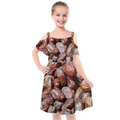 Dates Fruit Sweet Dry Food Kids  Cut Out Shoulders Chiffon Dress