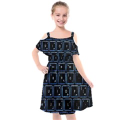 Contemporary Electronics Graphic Modern Kids  Cut Out Shoulders Chiffon Dress