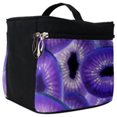 Sliced Kiwi Fruits Purple Make Up Travel Bag (big) by Pakrebo