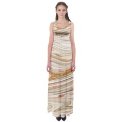 Brown And Yellow Abstract Painting Empire Waist Maxi Dress by Pakrebo