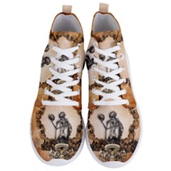 Awesome Skeleton With Skulls Men s Lightweight High Top Sneakers by FantasyWorld7