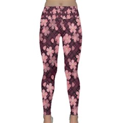 Cherry Blossoms Japanese Lightweight Velour Classic Yoga Leggings by HermanTelo