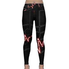 Music Wallpaper Heartbeat Melody Lightweight Velour Classic Yoga Leggings by HermanTelo