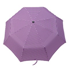 Gingham Plaid Fabric Pattern Purple Folding Umbrellas