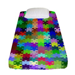 Jigsaw Puzzle Background Chromatic Fitted Sheet (single Size)