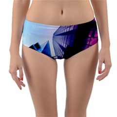 Abstract Architectural Design Architecture Building Reversible Mid-waist Bikini Bottoms by Pakrebo