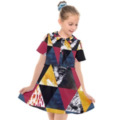 Triangles Kids  Short Sleeve Shirt Dress by Sobalvarro