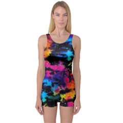 Tie Dye Rainbow Galaxy One Piece Boyleg Swimsuit by KirstenStar