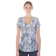 Nature Texture Print Short Sleeve Front Detail Top by dflcprintsclothing