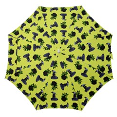 Gothic Girl Rose Yellow Pattern Straight Umbrellas