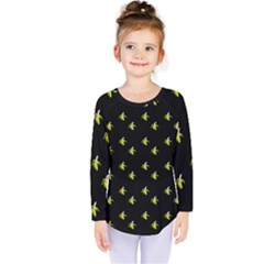 Peeled Banana On Black Kids  Long Sleeve Tee