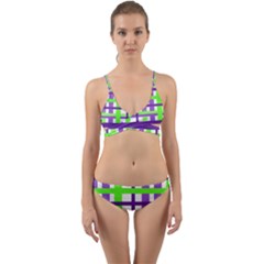 Plaid Waffle Gingham Wrap Around Bikini Set by HermanTelo