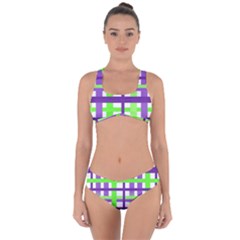 Plaid Waffle Gingham Criss Cross Bikini Set by HermanTelo