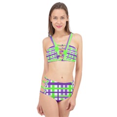 Plaid Waffle Gingham Cage Up Bikini Set by HermanTelo