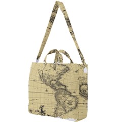 Map Vintage Old Ancient Antique Square Shoulder Tote Bag