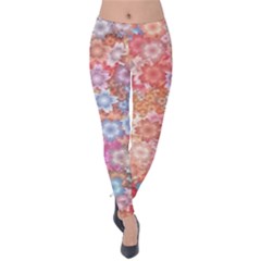 Art Beautiful Flowers Flames Generative Art Velvet Leggings