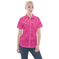 Pinklove Women s Short Sleeve Pocket Shirt