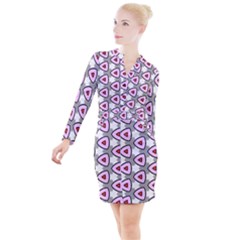 Patterns Seamlessly Texture Button Long Sleeve Dress by Bajindul