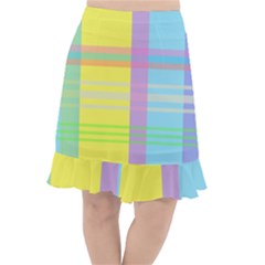 Easter Background Easter Plaid Fishtail Chiffon Skirt