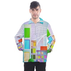 City Modern Business Skyscrapers Men s Half Zip Pullover by Simbadda