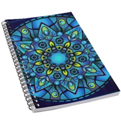 Mandala Blue Abstract Circle 5 5  X 8 5  Notebook by Simbadda