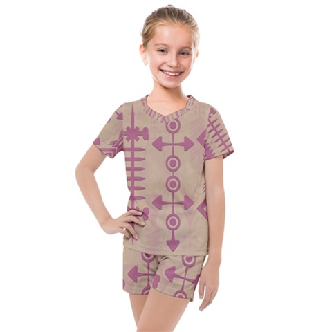 Background Non Seamless Pattern Kids  Mesh Tee And Shorts Set by Simbadda