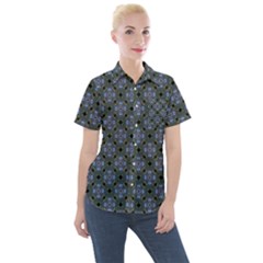 Pattern Design Shapes Women s Short Sleeve Pocket Shirt