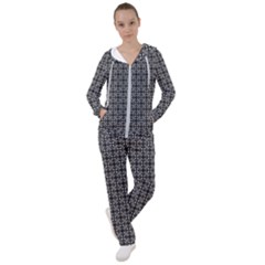 Pattern Background Black And White Women s Tracksuit