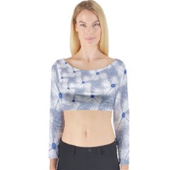 Fractal Art Artistic Pattern Long Sleeve Crop Top by Simbadda