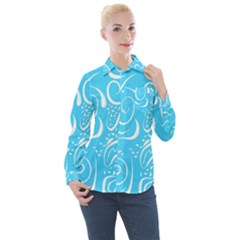 Scribble Reason Design Pattern Women s Long Sleeve Pocket Shirt