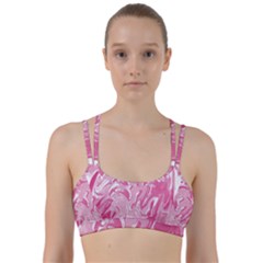 Marble Painting Texture Pattern Pink Line Them Up Sports Bra by Simbadda