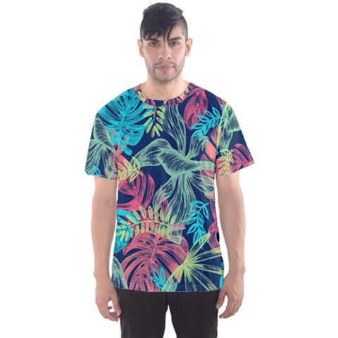 Leaves Tropical Picture Plant Men s Sports Mesh Tee by Simbadda