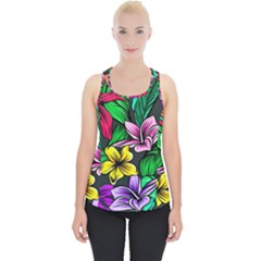 Hibiscus Flower Plant Tropical Piece Up Tank Top by Simbadda