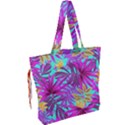 Tropical Greens Leaves Design Drawstring Tote Bag View2