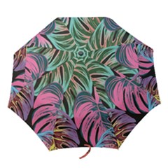 Leaves Tropical Jungle Pattern Folding Umbrellas by Simbadda