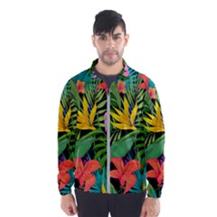 Tropical Leaves                   Wind Breaker (men) by LalyLauraFLM