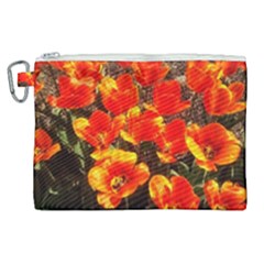 Orange Tulips At The Commons Canvas Cosmetic Bag (xl) by Riverwoman