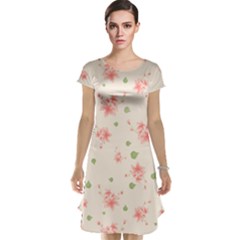 Pink Flowers Pattern Spring Nature Cap Sleeve Nightdress by TeesDeck