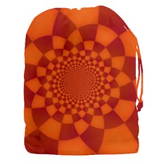 Fractal Artwork Abstract Background Orange Drawstring Pouch (xxxl)