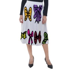 Bows Cartoon Ribbon Classic Velour Midi Skirt  by Bajindul