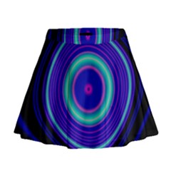 Digital Art Background Pink Blue Mini Flare Skirt by Sudhe