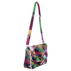 Fractal Artwork Abstract Background Shoulder Bag With Back Zipper by Sudhe